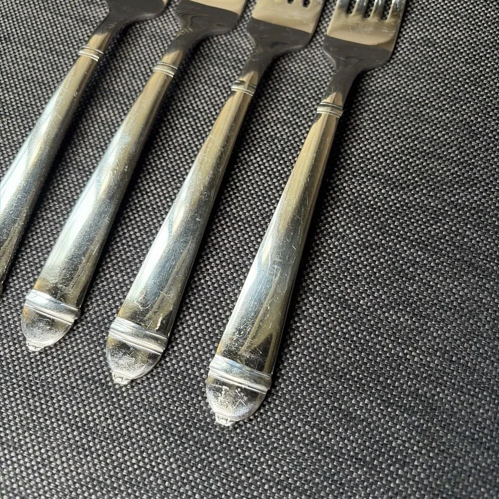 Towle Copenhagen Dinner Forks Set of 4 18/10 Glossy Stainless Flatware China